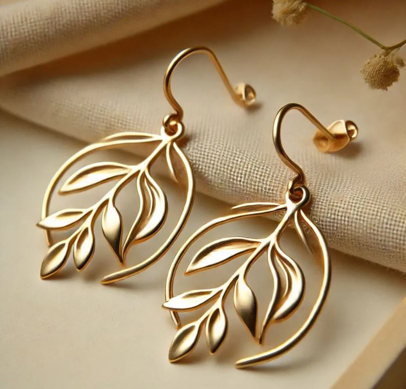 AI_earring Delicate custom-made gold earrings designed by AI