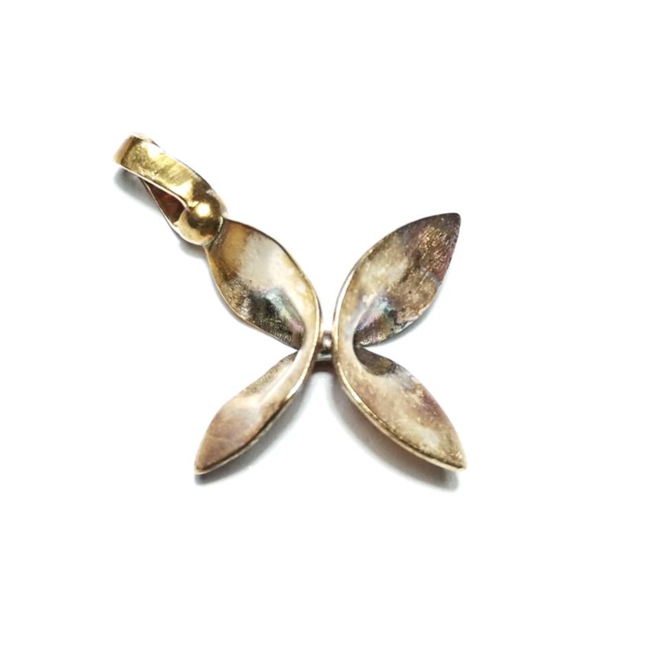 Butterfly inspired bronze pendant jewelry design cast in natural bronze using lost wax casting