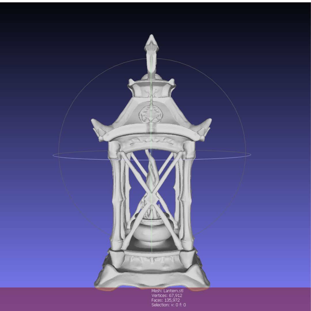 Optimized STL file after mesh decimation reduced to 135k faces (70% reduction)